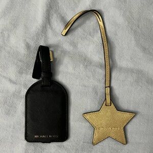 Michael Kors Black and Gold Luggage Tag Set